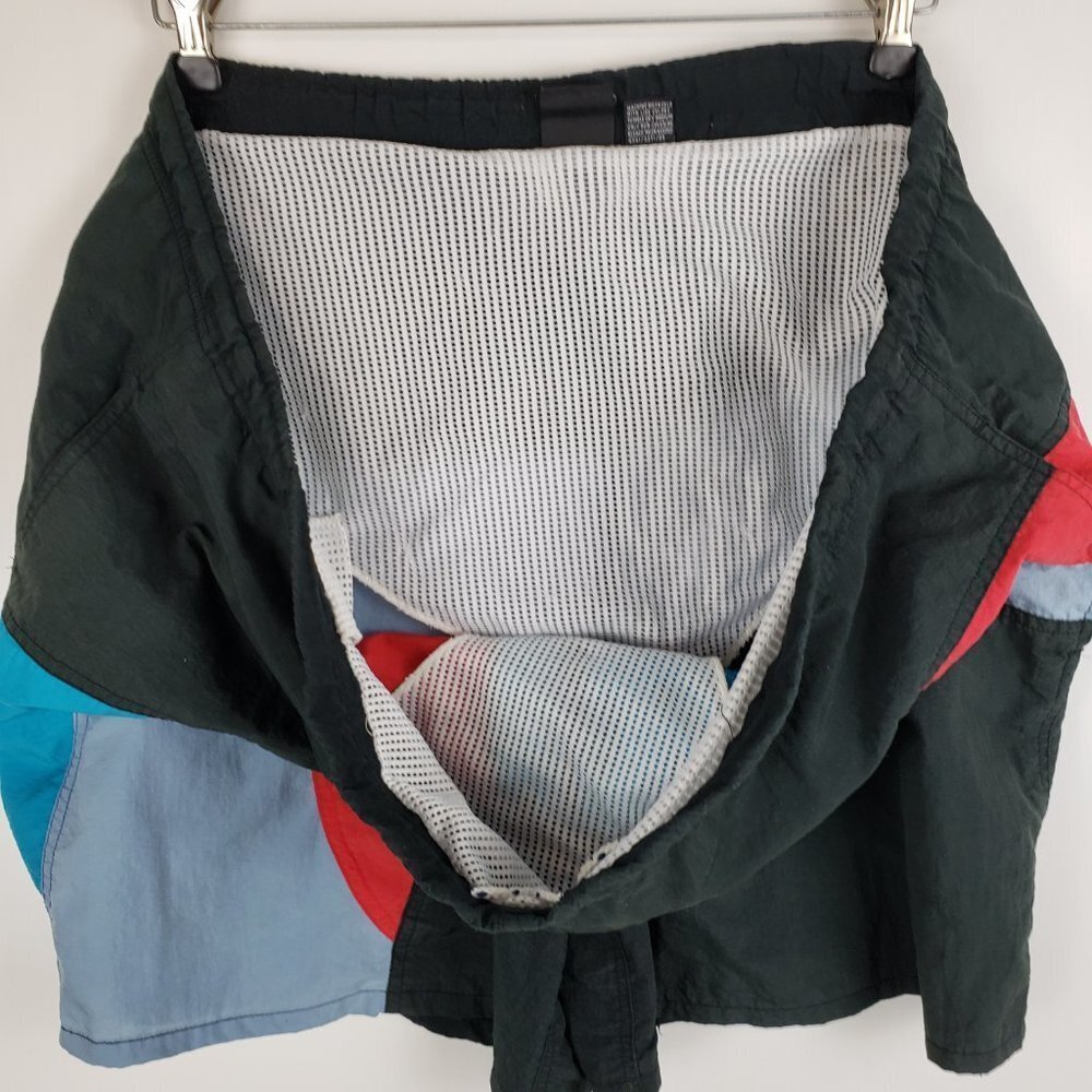 Surf Odyssey mens XLarge vintage 90s colorblock red blue swim trunks shorts - Picture 8 of 13